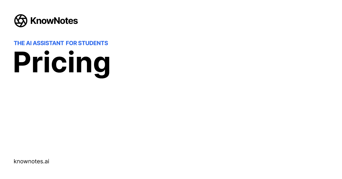 Pricing KnowNotes